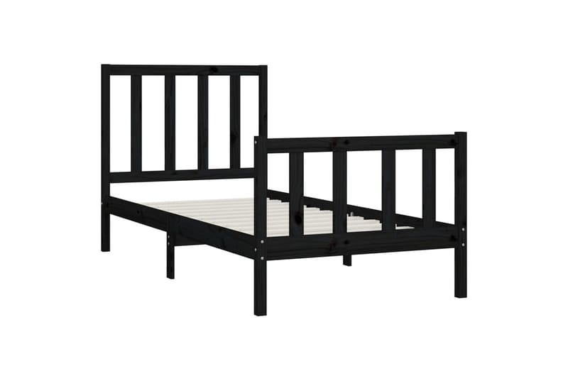 Sängynrunko musta täysi puu 100x200 cm - Musta - Huonekalut - Sänky - Sänkykehikot & sängynrungot