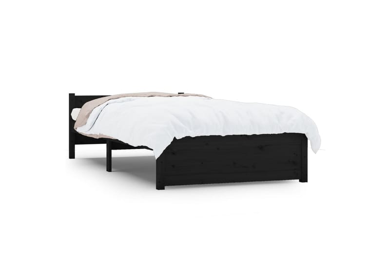 Sängynrunko musta täysi puu 90x200 cm - Musta - Huonekalut - Sänky - Sänkykehikot & sängynrungot
