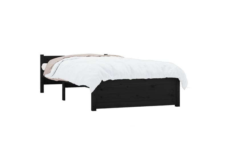 Sängynrunko musta täysi puu 90x200 cm - Musta - Huonekalut - Sänky - Sänkykehikot & sängynrungot