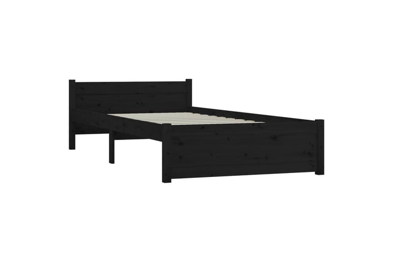 Sängynrunko musta täysi puu 90x200 cm - Musta - Huonekalut - Sänky - Sänkykehikot & sängynrungot