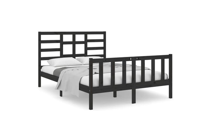 Sängynrunko musta täysi puu 120x190 cm 4FT Small Double - Musta - Sänkykehikot & sängynrungot