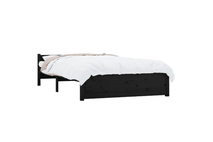 Sängynrunko musta täysi puu 135x190 cm 4FT6 Double - Musta - Sänkykehikot & sängynrungot