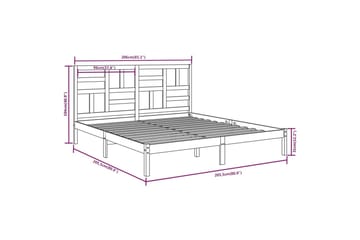 Sängynrunko musta täysi puu 200x200 cm - Musta - Huonekalut - Sänky - Sänkykehikot & sängynrungot