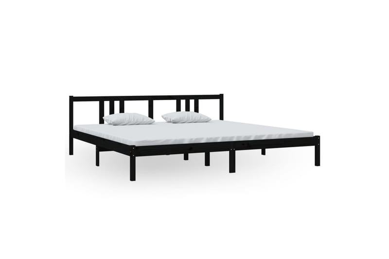 Sängynrunko musta täysi puu 200x200 cm - Musta - Huonekalut - Sänky - Sänkykehikot & sängynrungot