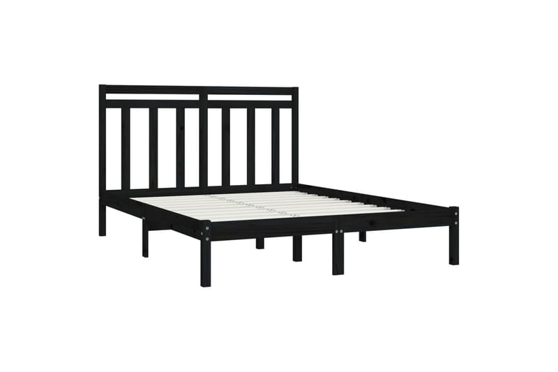 Sängynrunko musta täysi puu 140x190 cm - Musta - Huonekalut - Sänky - Sänkykehikot & sängynrungot