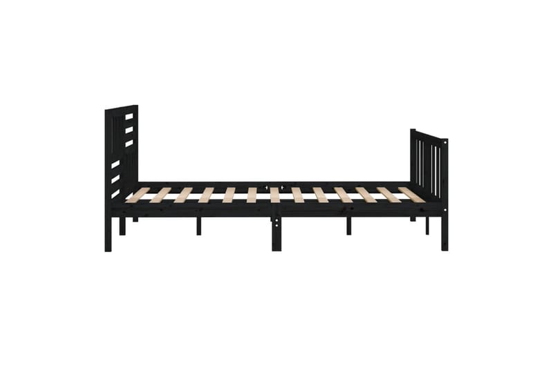 Sängynrunko musta täysi puu 140x190 cm - Musta - Huonekalut - Sänky - Sänkykehikot & sängynrungot
