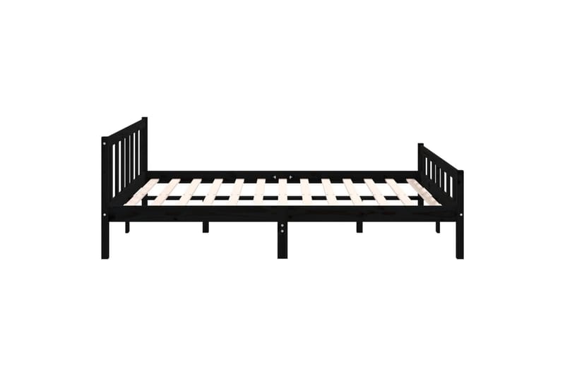 Sängynrunko musta täysi puu 150x200 cm 5FT King Size - Musta - Huonekalut - Sänky - Sänkykehikot & sängynrungot