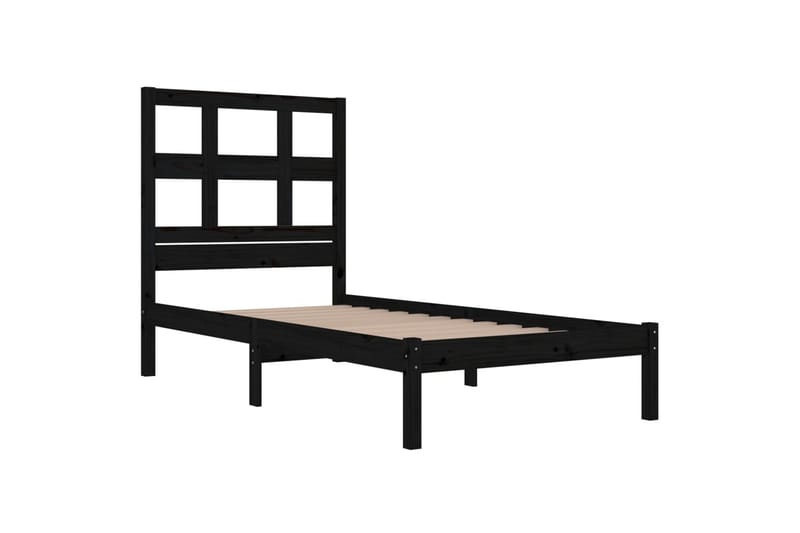 Sängynrunko musta täysi puu 75x190 cm 2FT6 Small Single - Musta - Huonekalut - Sänky - Sänkykehikot & sängynrungot