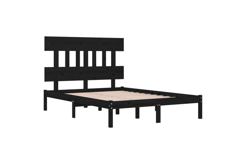 Sängynrunko musta täysi puu 150x200 cm 5FT King Size - Musta - Huonekalut - Sänky - Sänkykehikot & sängynrungot