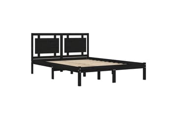 Sängynrunko musta täysi puu 200x200 cm - Musta - Huonekalut - Sänky - Sänkykehikot & sängynrungot