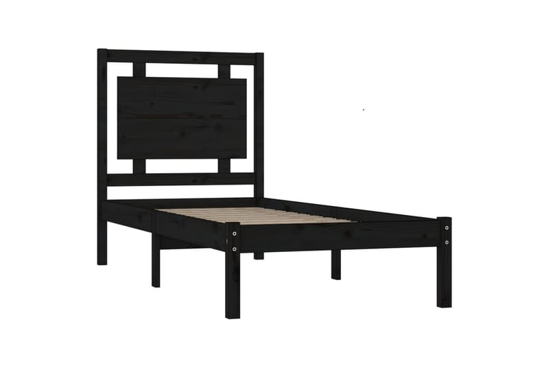 Sängynrunko musta täysi puu 75x190 cm 2FT6 Small Single - Musta - Huonekalut - Sänky - Sänkykehikot & sängynrungot