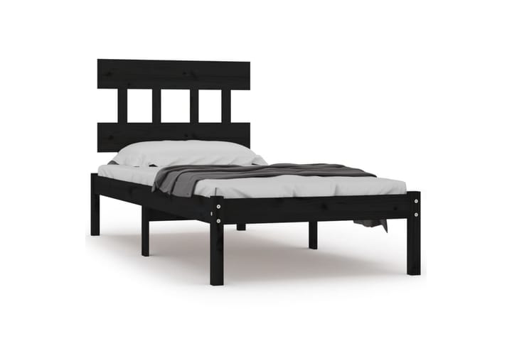 Sängynrunko musta täysi puu 90x190 cm 3FT6 Single - Musta - Sänkykehikot & sängynrungot