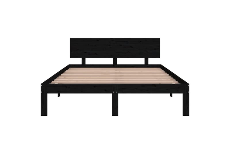 Sängynrunko musta täysi puu 150x200 cm 5FT King Size - Musta - Huonekalut - Sänky - Sänkykehikot & sängynrungot