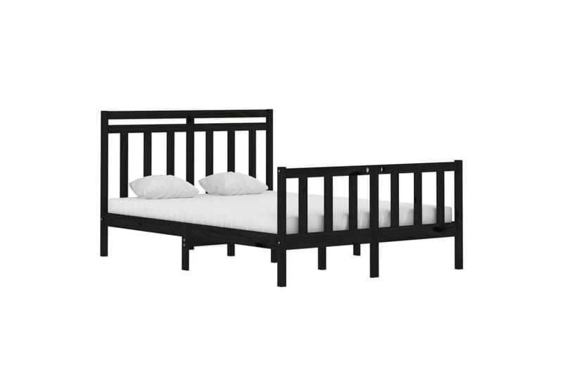Sängynrunko musta täysi puu 140x190 cm - Musta - Huonekalut - Sänky - Sänkykehikot & sängynrungot