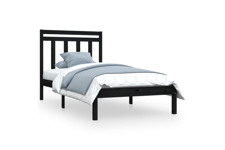 Sängynrunko musta täysi puu 90x190 cm 3FT Single - Musta - Sänkykehikot & sängynrungot