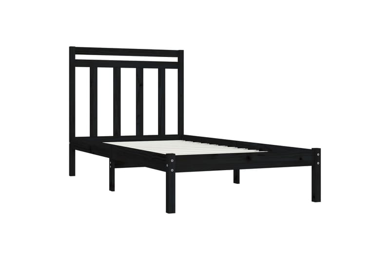 Sängynrunko musta täysi puu 100x200 cm - Musta - Huonekalut - Sänky - Sänkykehikot & sängynrungot