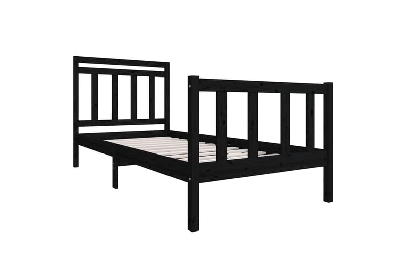 Sängynrunko musta täysi puu 100x200 cm - Musta - Huonekalut - Sänky - Sänkykehikot & sängynrungot