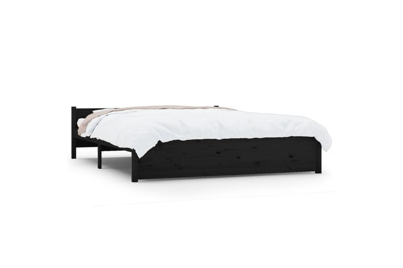 Sängynrunko musta täysi puu 150x200 cm 5FT King Size - Musta - Huonekalut - Sänky - Sänkykehikot & sängynrungot
