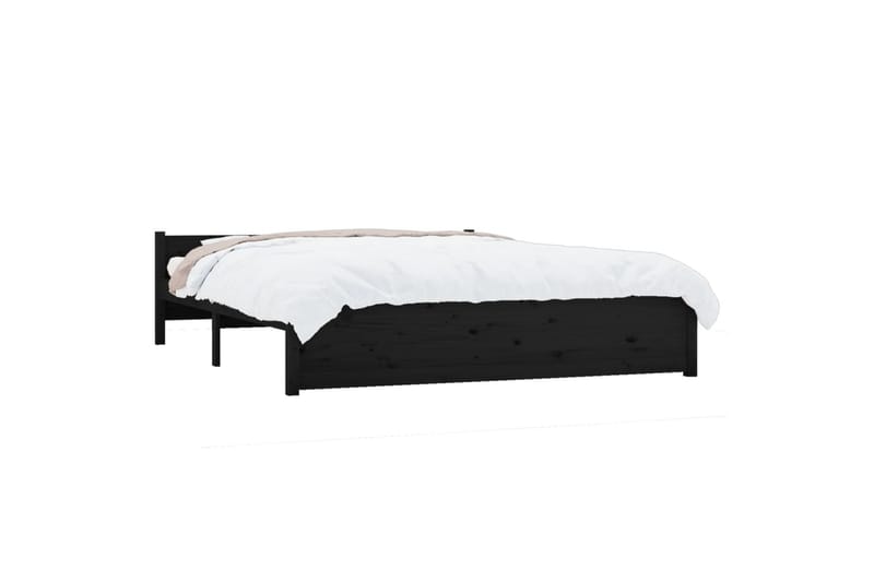Sängynrunko musta täysi puu 150x200 cm 5FT King Size - Musta - Huonekalut - Sänky - Sänkykehikot & sängynrungot