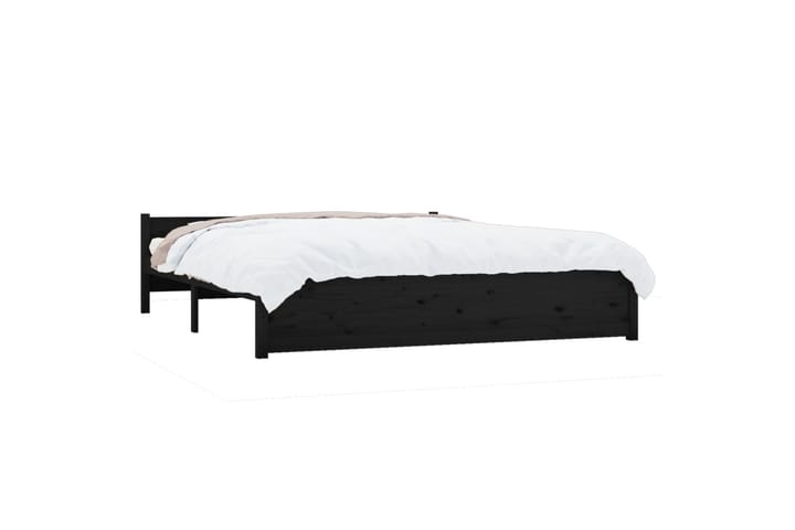 Sängynrunko musta täysi puu 160x200 cm - Musta - Sänkykehikot & sängynrungot
