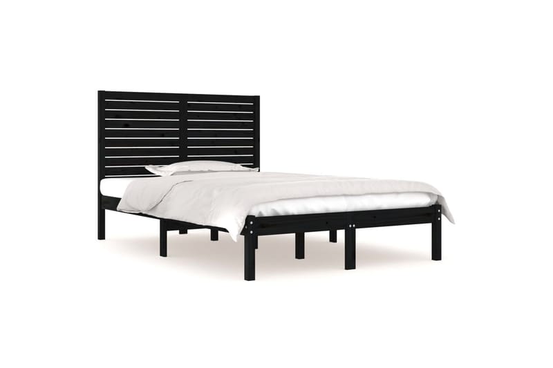 Sängynrunko musta täysi puu 140x190 cm - Musta - Huonekalut - Sänky - Sänkykehikot & sängynrungot