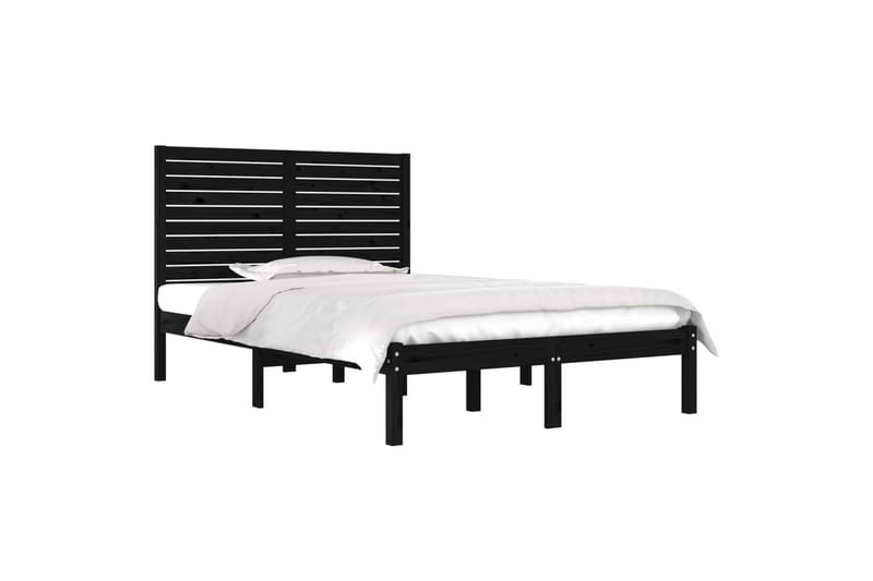 Sängynrunko musta täysi puu 140x190 cm - Musta - Huonekalut - Sänky - Sänkykehikot & sängynrungot