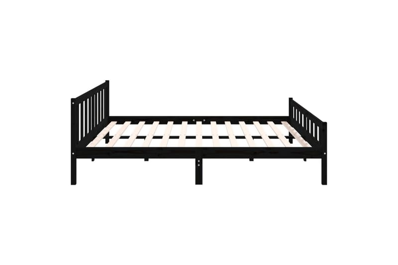 Sängynrunko musta täysi puu 160x200 cm - Musta - Huonekalut - Sänky - Sänkykehikot & sängynrungot