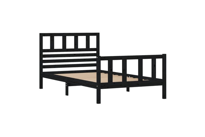 Sängynrunko musta täysi puu 100x200 cm - Musta - Huonekalut - Sänky - Sänkykehikot & sängynrungot