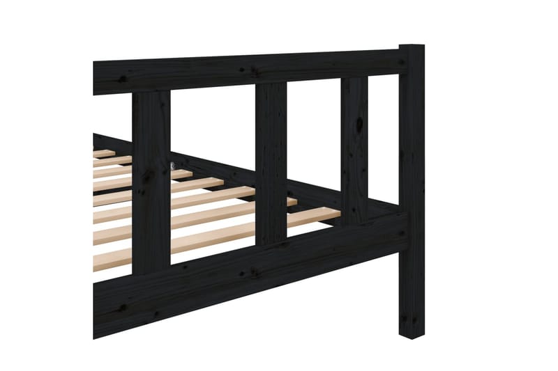 Sängynrunko musta täysi puu 100x200 cm - Musta - Huonekalut - Sänky - Sänkykehikot & sängynrungot