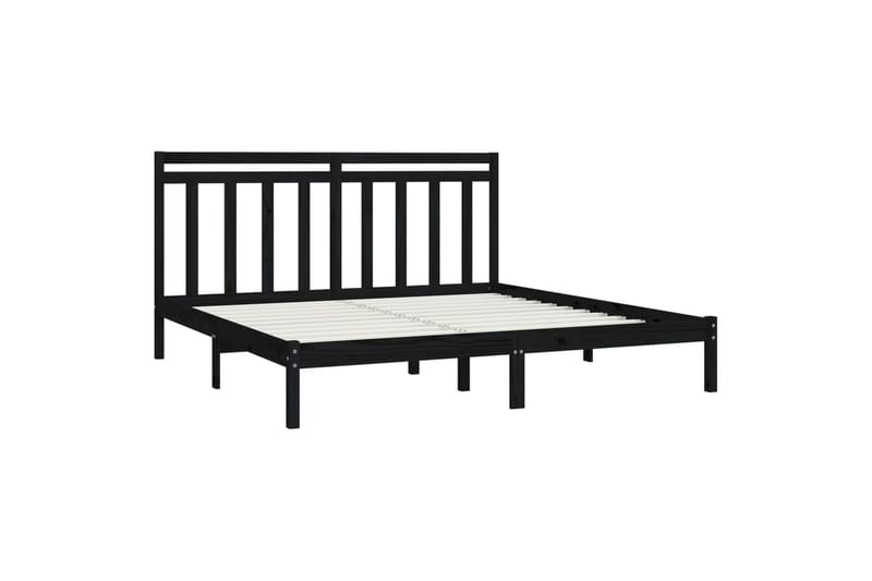 Sängynrunko musta täysi puu 200x200 cm - Musta - Huonekalut - Sänky - Sänkykehikot & sängynrungot