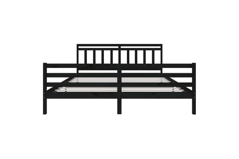 Sängynrunko musta täysi puu 200x200 cm - Musta - Huonekalut - Sänky - Sänkykehikot & sängynrungot