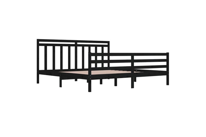 Sängynrunko musta täysi puu 200x200 cm - Musta - Huonekalut - Sänky - Sänkykehikot & sängynrungot