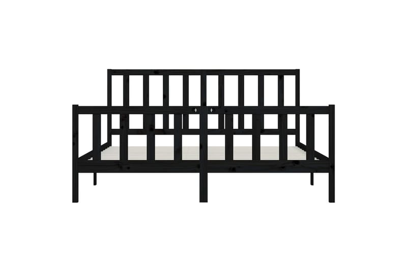 Sängynrunko musta täysi puu 200x200 cm - Musta - Huonekalut - Sänky - Sänkykehikot & sängynrungot