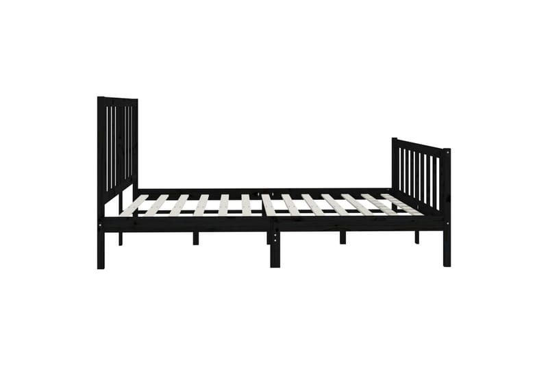 Sängynrunko musta täysi puu 200x200 cm - Musta - Huonekalut - Sänky - Sänkykehikot & sängynrungot