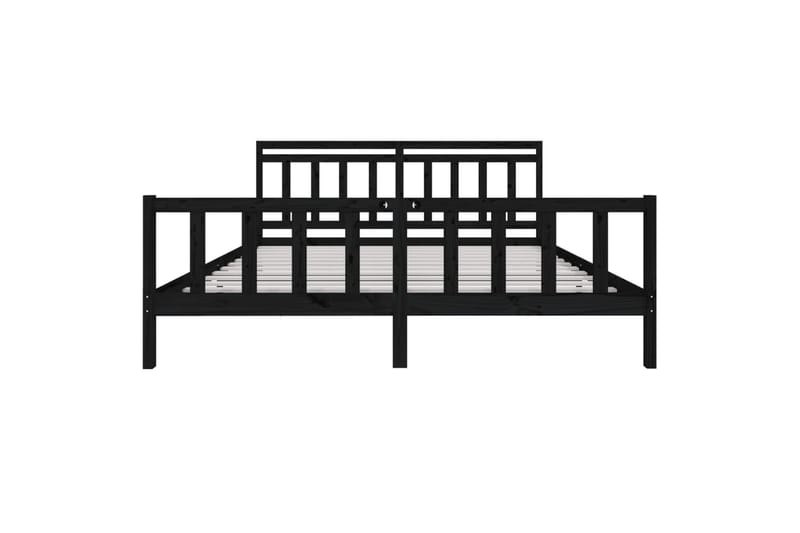 Sängynrunko musta täysi puu 200x200 cm - Musta - Huonekalut - Sänky - Sänkykehikot & sängynrungot