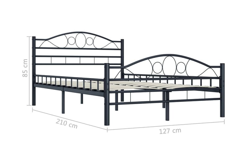 Sängynrunko musta teräs 120x200 cm - Musta - Huonekalut - Sänky - Sänkykehikot & sängynrungot