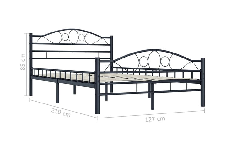 Sängynrunko musta teräs 120x200 cm - Musta - Sänkykehikot & sängynrungot