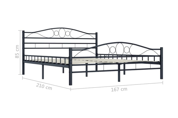 Sängynrunko musta teräs 160x200 cm - Musta - Sänkykehikot & sängynrungot