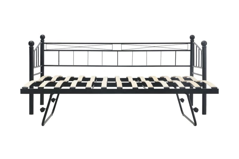 Sängynrunko musta teräs 180x200/90x200 cm - Musta - Huonekalut - Sänky - Sänkykehikot & sängynrungot
