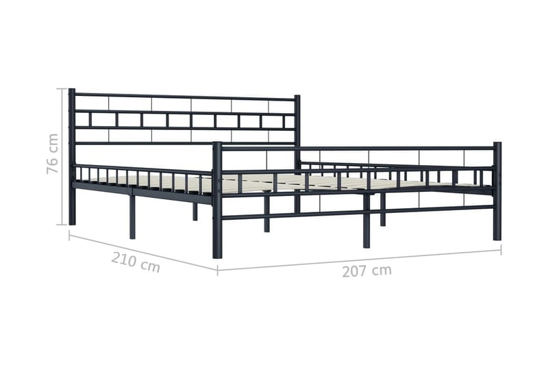 Sängynrunko musta teräs 200x200 cm - Musta - Huonekalut - Sänky - Sänkykehikot & sängynrungot