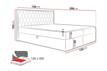 Sängynrunko Oberting 120x200 cm - Huonekalut - Sänky - Sänkykehikot & sängynrungot