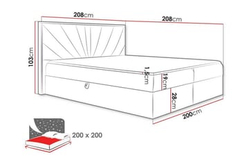 Sängynrunko Oberting 200x200 cm - Huonekalut - Sänky - Sänkykehikot & sängynrungot