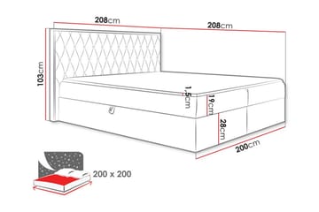 Sängynrunko Oberting 200x200 cm - Huonekalut - Sänky - Sänkykehikot & sängynrungot