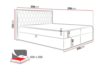 Sängynrunko Oberting 200x200 cm - Huonekalut - Sänky - Sänkykehikot & sängynrungot