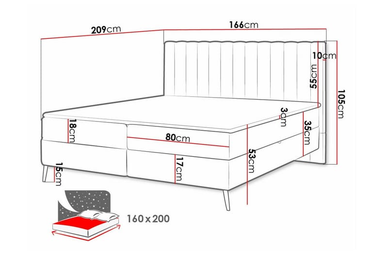 Sängynrunko Rathkeale 160x200 cm - Huonekalut - Sänky - Sänkykehikot & sängynrungot