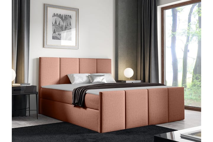 Sängynrunko Ripon 160x200 cm - Vaaleanpunainen - Sänkykehikot & sängynrungot