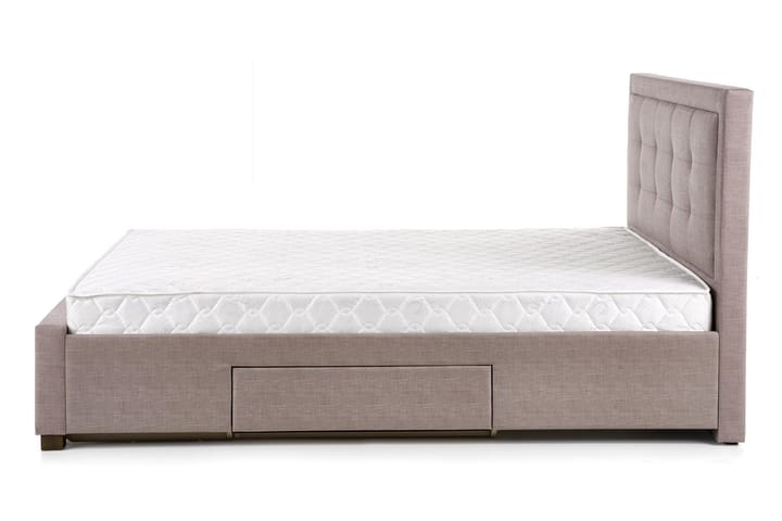 Sängynrunko Rubietel 160x200 cm - Beige/Pähkinä - Sänkykehikot & sängynrungot