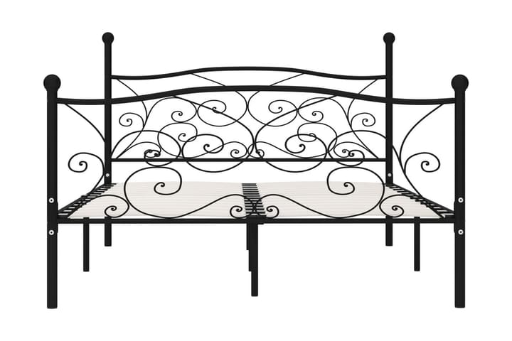 Sängynrunko sälepohjalla musta metalli 120x200 cm - Musta - Sänkykehikot & sängynrungot