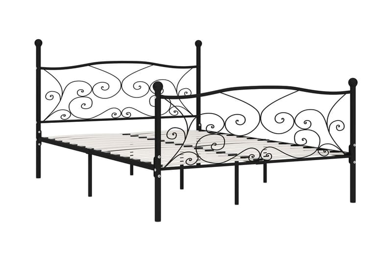 Sängynrunko sälepohjalla musta metalli 120x200 cm - Musta - Huonekalut - Sänky - Sänkykehikot & sängynrungot