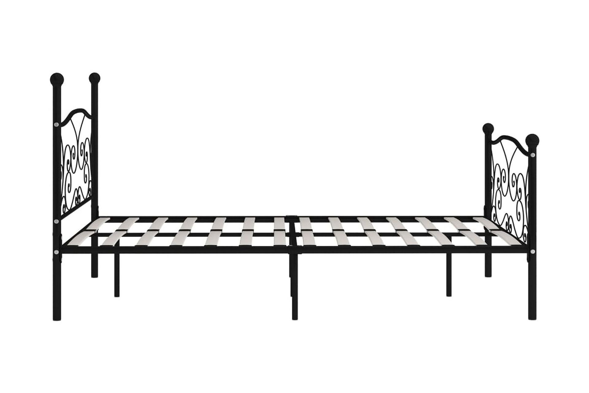 Sängynrunko sälepohjalla musta metalli 160x200 cm - Musta - Huonekalut - Sänky - Sänkykehikot & sängynrungot